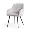 AKORD Florence Kárpitozott Étkezőszék Welúr Szürke Fekete Lábakkal 6 db