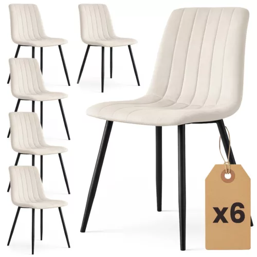 AKORD LIVO étkezőszék welur bézs fekete lábakkal 6 db-os szett