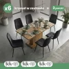 AKORD LIVO étkezőszék welur fekete függőleges steppelt fekete lábak 6 db-os szett