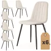 AKORD LUMO tapicerowane szék welur bézs fekete lábakkal 6 db-os szett