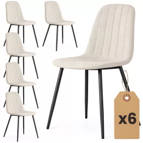 AKORD LUMO tapicerowane szék welur bézs fekete lábakkal 6 db-os szett