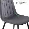 AKORD LUMO kárpitozott szék welur sötét grafit fekete lábakkal 6 db-os szett