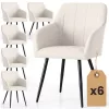 AKORD LUXANO Kárpitozott Szék Lumos Krém Fekete Lábakkal 6 db