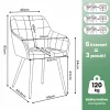 AKORD Furniture Factory LUXANO kárpitozott szék welúr bézs négyzetes steppelt mintával fekete lábakkal 6 db-os szett