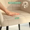 AKORD Furniture Factory LUXANO kárpitozott szék welúr bézs négyzetes steppelt mintával fekete lábakkal 6 db-os szett