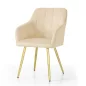   AKORD Furniture Factory LUXANO Kárpitozott Szék Welúr Bézs Arany Lábakkal