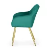AKORD LUXANO Kárpitozott Szék Welúr Palackzöld Arany Lábakkal 6 db-os Szett