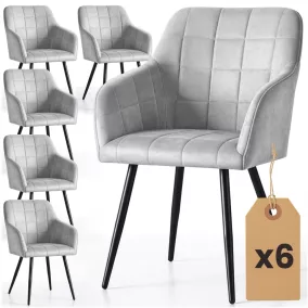   AKORD LUXANO kárpitozott szék welúr szürke fekete lábakkal 6 db-os szett