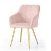 AKORD Furniture Factory LUXANO kárpitozott szék welur púderrózsaszín arany lábakkal