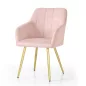   AKORD Furniture Factory LUXANO kárpitozott szék welur púderrózsaszín arany lábakkal