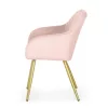 AKORD Furniture Factory LUXANO kárpitozott szék welur púderrózsaszín arany lábakkal