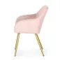   AKORD Furniture Factory LUXANO kárpitozott szék welur púderrózsaszín arany lábakkal