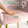 AKORD Furniture Factory LUXANO kárpitozott szék welur púderrózsaszín arany lábakkal