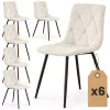 AKORD MILO pikowane étkezőszék welur bézs fekete lábakkal 6 db-os szett