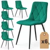 AKORD MILO Tapicerowane Pikowane Szék Welur Palackzöld Fekete Lábakkal 6 db