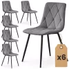 AKORD MILO kárpitozott szék welur sötét grafit rombusz steppelt fekete lábakkal 6 db