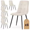 AKORD NERO Étkezőszék Welúr Bézs Fekete Lábakkal 6 db-os Szett