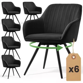 AKORD TURNO Forgószék Welúr Fekete 6 db-os Szett