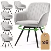 AKORD TURNO Forgószék Welur Szürke Fekete Lábakkal 6 db-os Szett