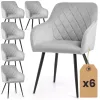 AKORD VELTO Tapicerowane Szék Welur Szürke Fekete Lábakkal 6 db