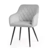 AKORD VELTO Tapicerowane Szék Welur Szürke Fekete Lábakkal 6 db