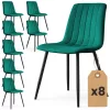 AKORD LIVO Étkezőszék Welur Palackzöld Fekete Lábakkal 8 db-os Szett