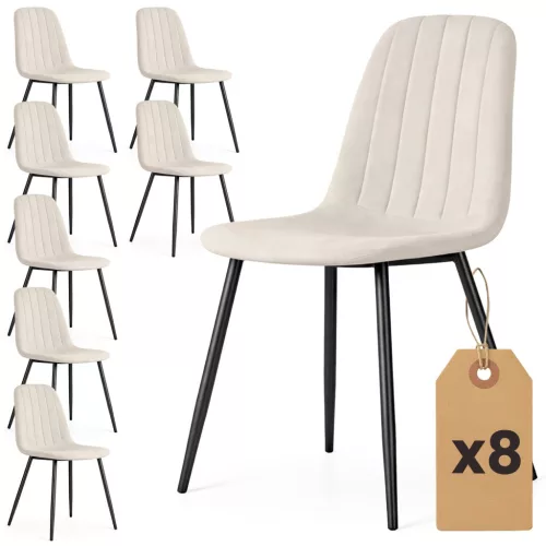 AKORD LUMO kárpitozott szék welur bézs fekete lábakkal