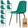 AKORD LUMO Kárpitozott Szék Welur Palackzöld Fekete Lábakkal 8 db-os Szett