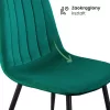 AKORD LUMO Kárpitozott Szék Welur Palackzöld Fekete Lábakkal 8 db-os Szett