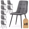 AKORD NERO Étkezőszék Welúr Sötét Grafit Fekete Lábakkal 8 db-os Szett