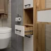 AKORD FIN Fürdőszobai Álló Szekrény Artisan Tölgy-Fehér 140cm