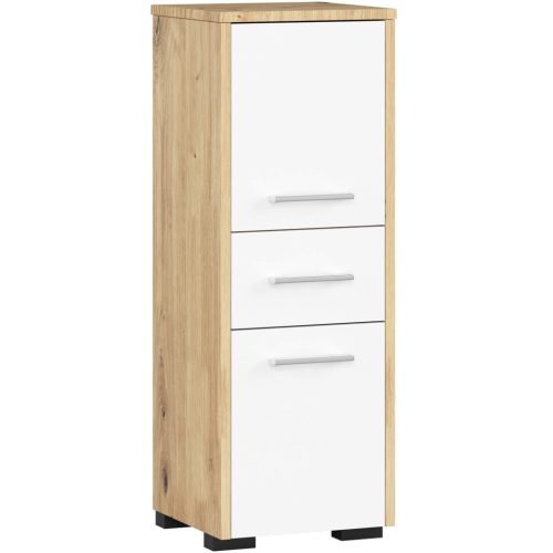 FIN Fürdőszobai Álló Szekrény Artisan Tölgy-Fehér 85cm