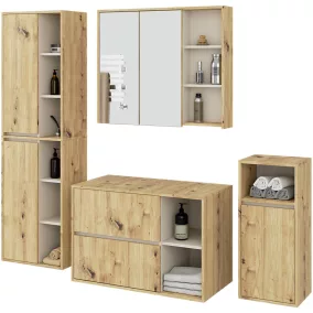   AKORD Vami Fali Fürdőszobabútor Szett Artisan Tölgy/Kasmír