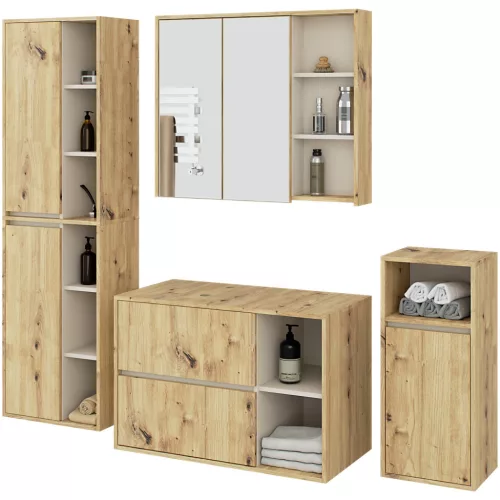 AKORD Vami Fali Fürdőszobabútor Szett Artisan Tölgy/Kasmír