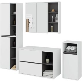 VAMI Fali Fürdőszobabútor Szett Fehér/Grafit