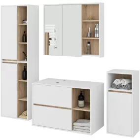 VAMI Fali Fürdőszobabútor Szett Fehér/Sonoma Tölgy