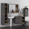 AKORD VAMI Fali Fürdőszobabútor Szett Grafit Szürke / Artisan Tölgy