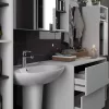 AKORD VAMI Fali Fürdőszobabútor Szett Fehér/Grafit Szürke