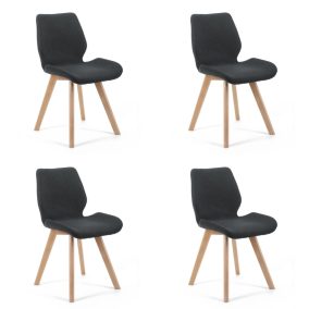   AKORD SJ.0159 Skandináv Szövet Étkezőszék Bükkfa Fekete