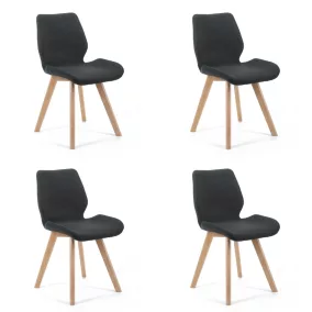   AKORD SJ.0159 Skandináv Szövet Étkezőszék Bükkfa Fekete