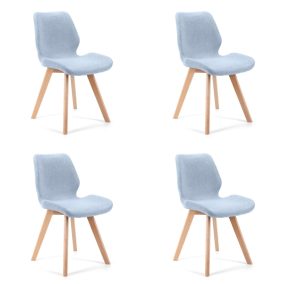   AKORD SJ.0159 Skandináv Szövet Étkezőszék Kék Bükkfa Lábakkal