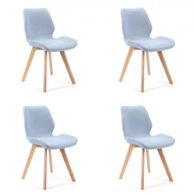   AKORD SJ.0159 Skandináv Szövet Étkezőszék Kék Bükkfa Lábakkal