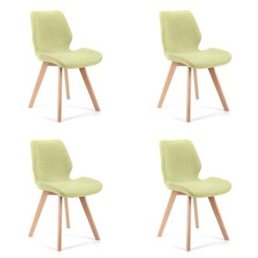 AKORD SJ.0159 Skandináv Szövet Szék Bükkfa Zöld