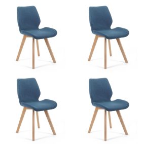   AKORD SJ.0159 Skandináv Szék Szövet Tengerészkék Bükkfa Lábakkal