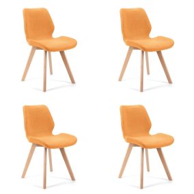 AKORD SJ.0159 Skandináv Szövet Szék Bükkfa Narancssárga