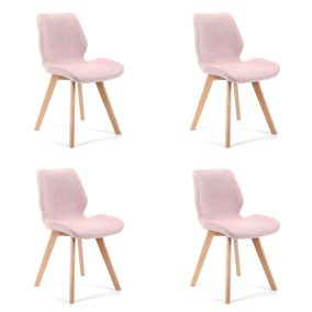 AKORD SJ.0159 Skandináv Szövet Szék Rózsaszín Bükkfa