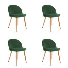 AKORD SJ.075 Bársony Étkezőszék Palackzöld
