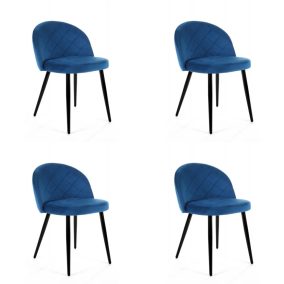   AKORD SJ.077 Bársony Étkezőszék Tengerészkék Steppelt 4 darabos szett