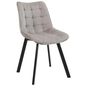   AKORD SJ.28 Bézs Velúr Kárpitozott Étkezőszék Fekete Lábakkal