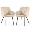 AKORD DIAMANTE kárpitozott szék welur bézs fekete lábakkal